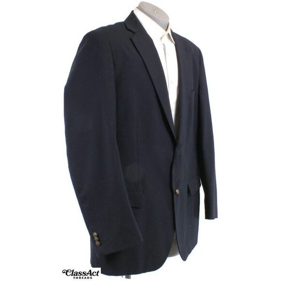 Dockers Blazer Sport coat Mens 2 Metal Buttons Blue Suit Jacket 48L - Picture 1 of 7